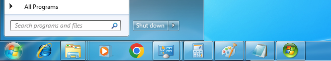 Windows 7 taskbar bar